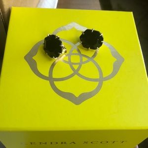 Kendra Scott gold Morgan clip-on earrings in black